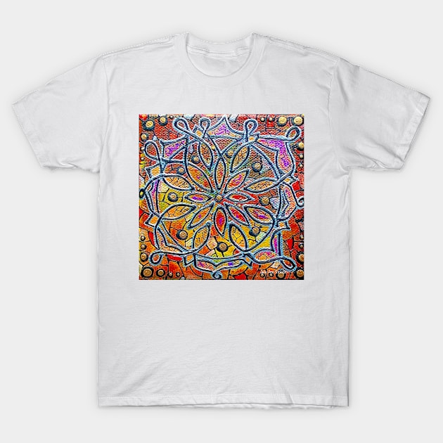 Stained Glass Mandala 40-36 by Julie Ann Stricklin T-Shirt by Julie Ann Stricklin